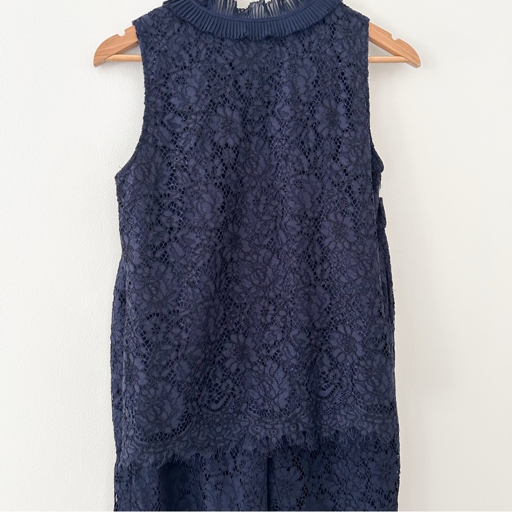 J.Crew Women' Lace sleeveless Peplum Top & Pants Set - Picture 2 of 9